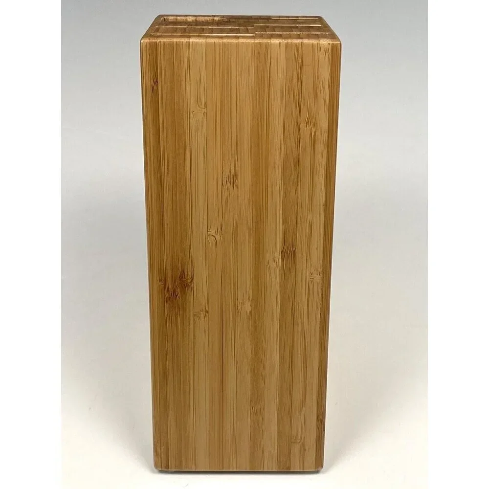 IKEA HYVLA 6-Slot Solid Bamboo Kitchen Knife Block Holder 302.938.98 22516 EUC